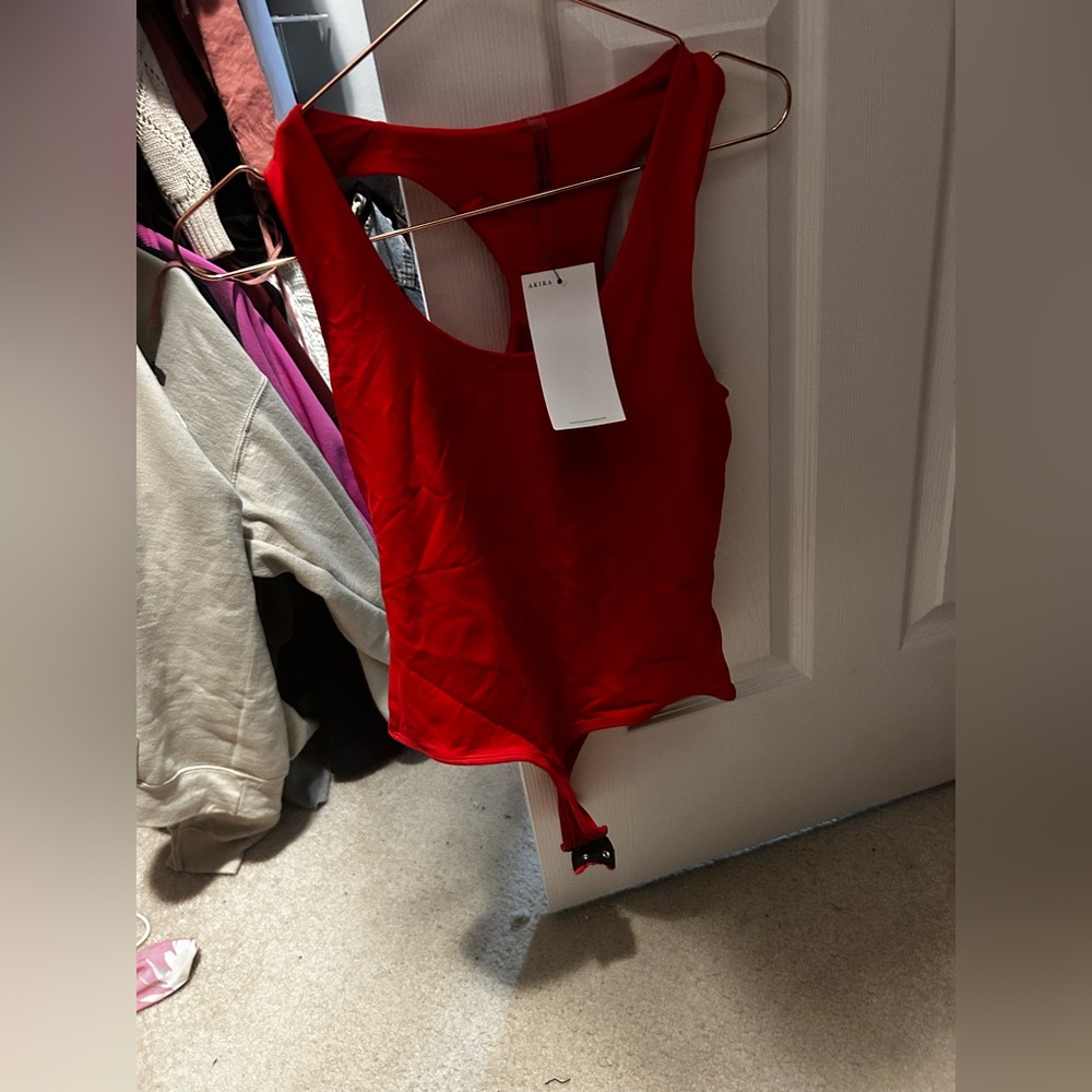 Red Sleeveless Women's bodysuit
